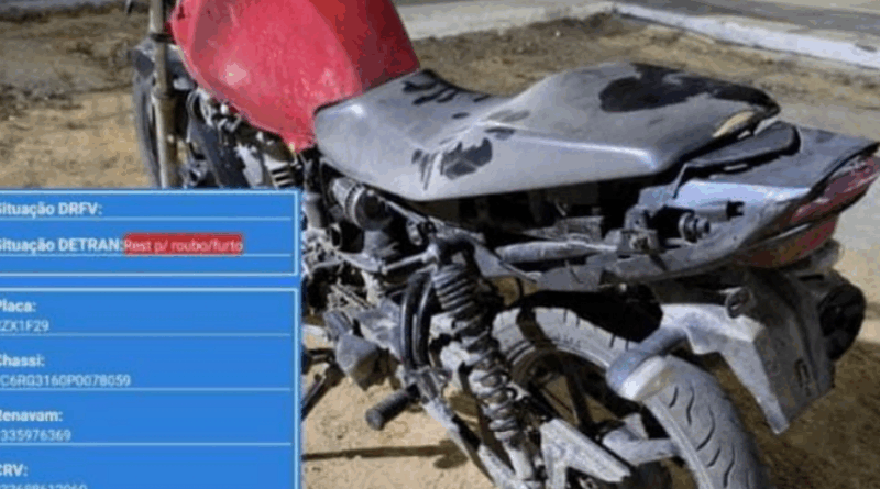 Polícia Militar recupera moto roubada em Capoeiras