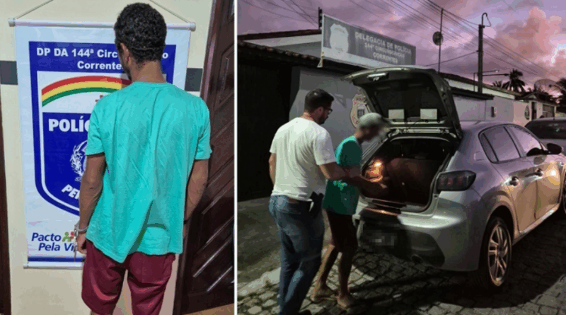 POLÍCIA CIVIL PRENDE HOMEM EM CORRENTES POR 4GR3D1R COMPANHEIRA GRÁVIDA
