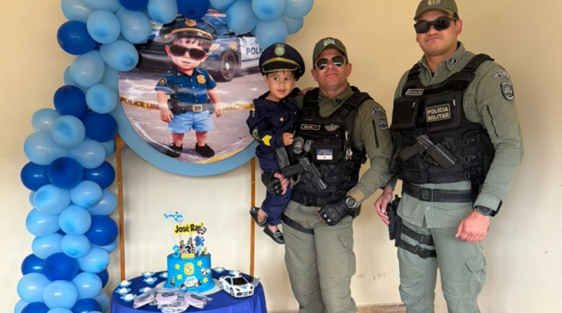 PEQUENO SONHO, GRANDE EMOÇÃO: MENINO DE 3 ANOS RECEBE VISITA SURPRESA DA POLÍCIA MILITAR EM FESTA DE ANIVERSÁRIO EM CANHOTINHO