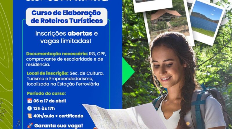 Prefeitura de Belo Jardim abre inscrições para curso de Elaboração de Roteiros Turísticos