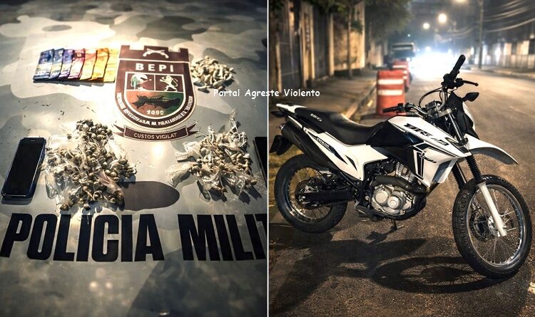 BEPI PRENDE DOIS HOMENS COM MOTO ROUBADA E DROGAS EM GOIANA