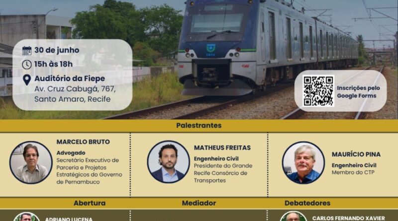 Crea-PE promove seminário para debater concessão e propor melhorias ao Metrô do Recife