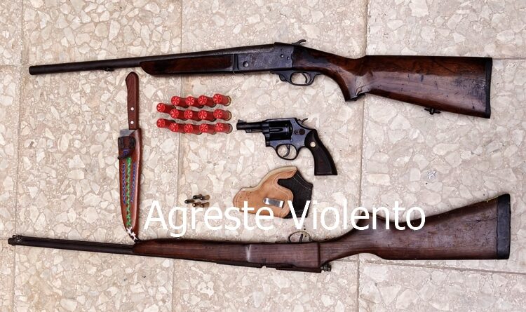 HOMEM É PRESO EM FLAGRANTE APÓS AMEAÇAR A PRÓPRIA FILHA COM ARMA DE FOGO E TER ARMAS APREENDIDAS EM GARANHUNS