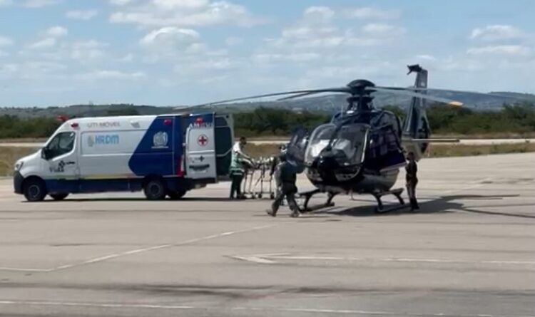 BEBÊ DE TRÊS MESES É TRANSFERIDO DE GARANHUNS PARA O RECIFE EM HELICÓPTERO DO GTA