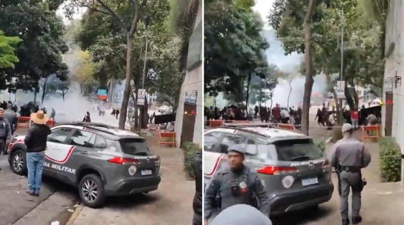 PM usa bombas de gás lacrimogêneo contra manifestantes na região da Paulista